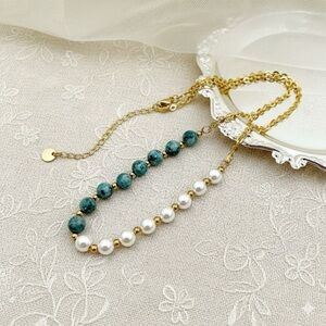 Turquoise & Pearl Beaded Necklace